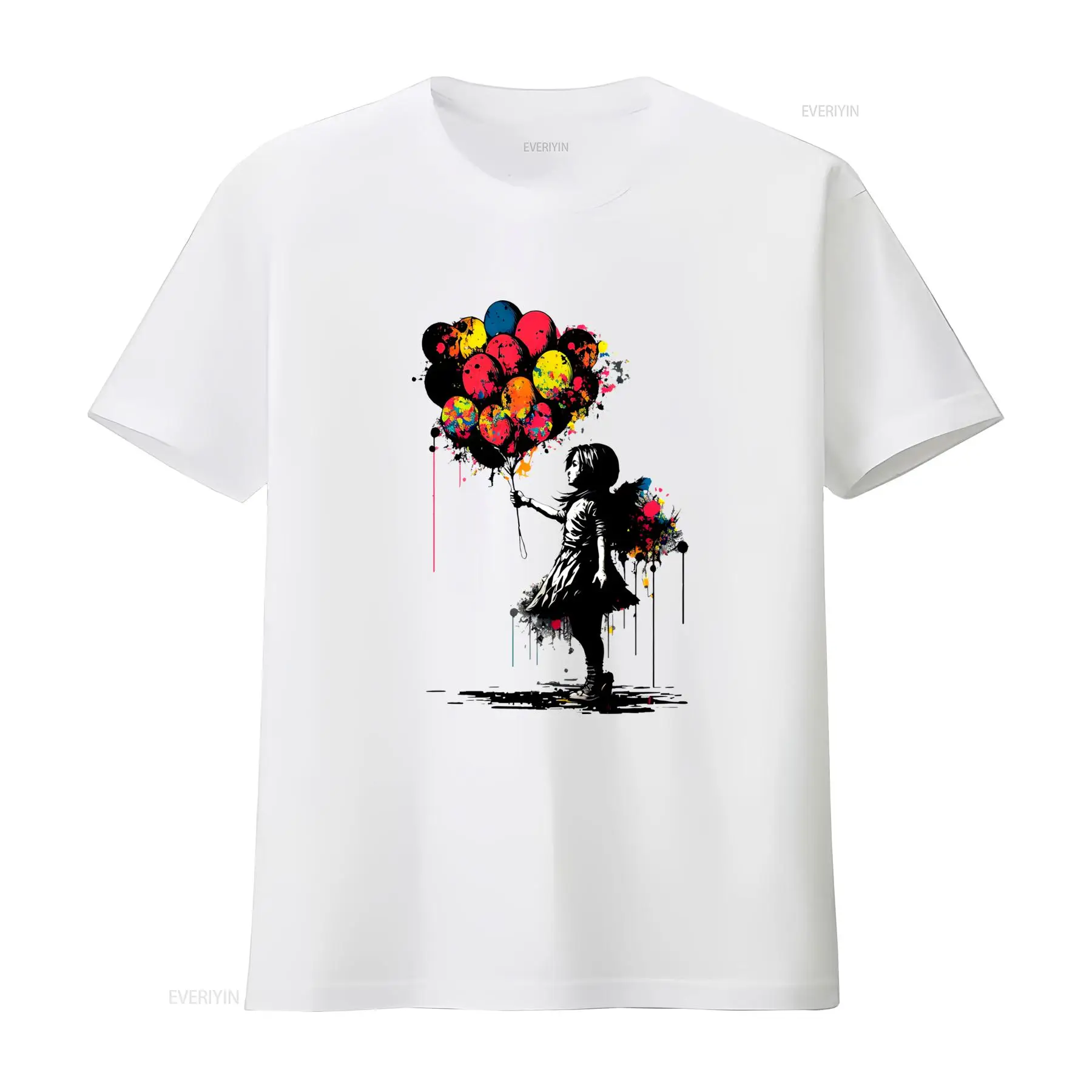 Vintage Fashion Jersey - バンクシー ピース Tシャツ バルーンガール アートプリント グラフィティ