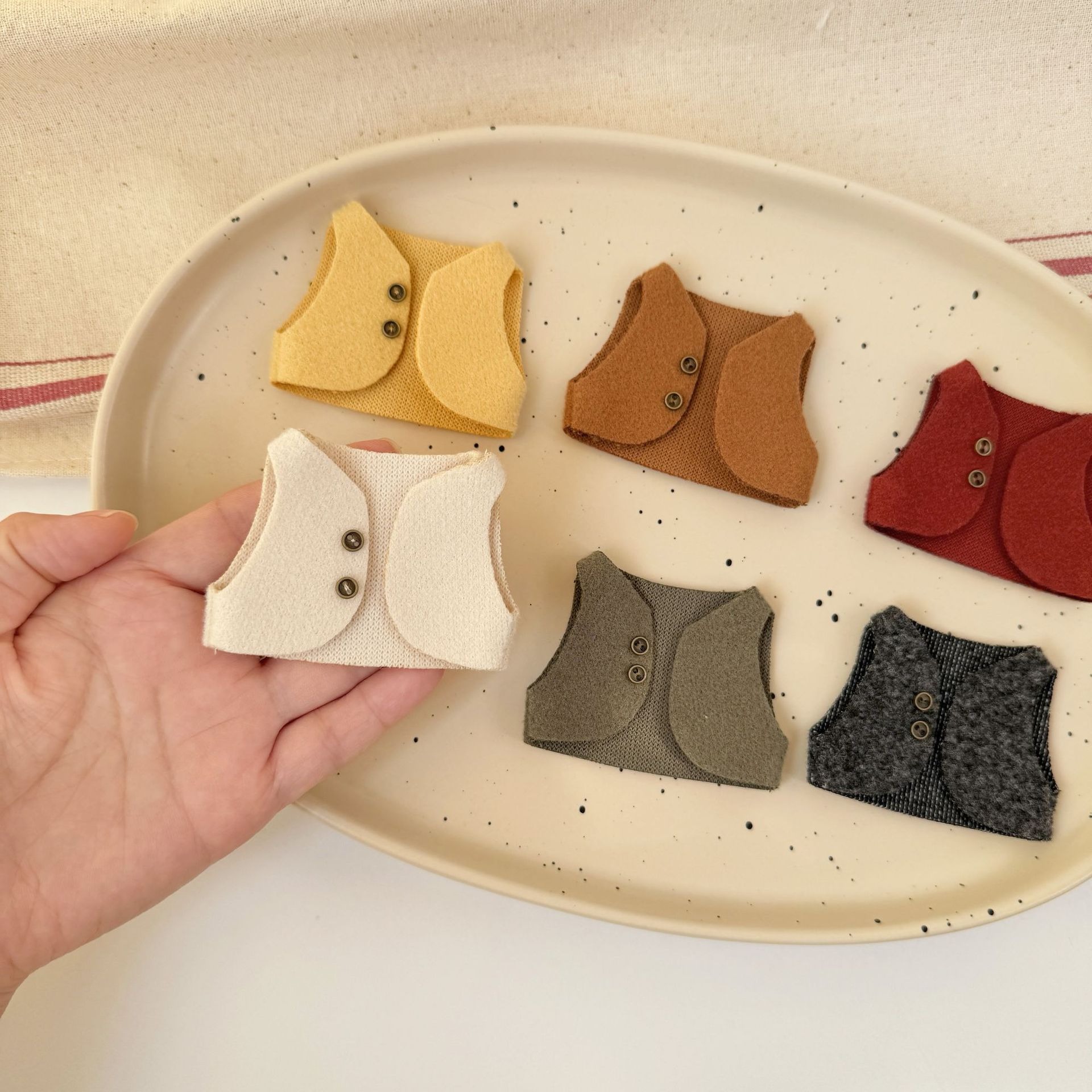 Vintage Fashion Stores - 手作り10cmドール服 ヴィンテージウールベスト ラブブぬいぐるみ交換用衣装