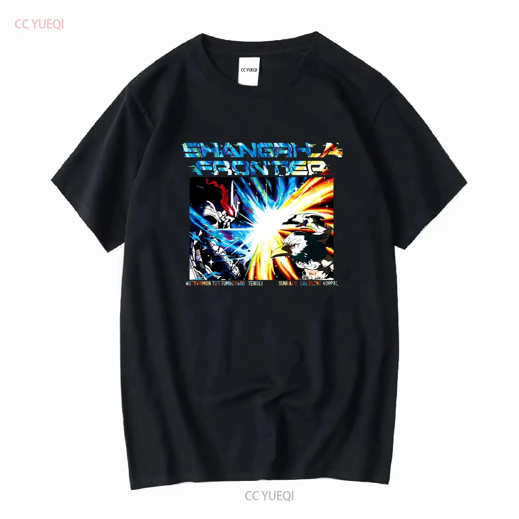 Vintage Fashion La - シャングリラフロンティア Tシャツ VS グレイブキーパー Weatheremon 日本限定新しいヴィンテージウォッシュユニセックスファッションソフトストリート