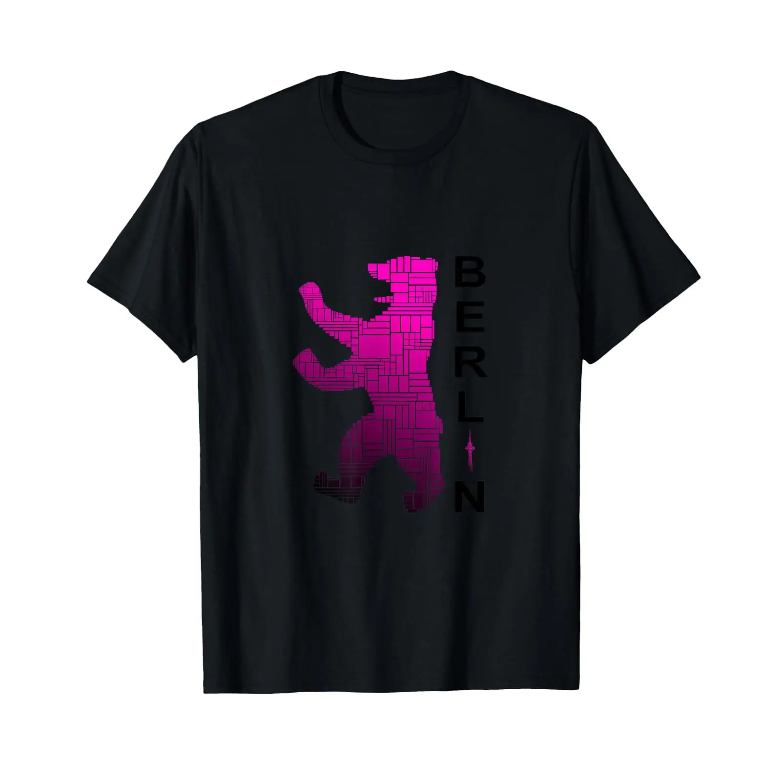 Vintage Fashion Quotes - ドイツ語の「Ich liebe Berlin」の文字が入ったTシャツ、黒のヴィンテージウォッシュ加工ストリートウェア、多用途ファッション、ちょっと快適な着心地