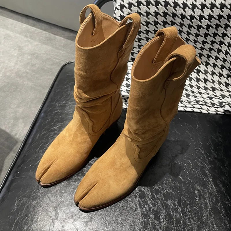 ファッションヴィンテージブーツ スプリットトゥ 韓国風チャン - Vintage Fashion Online のレビューと価格