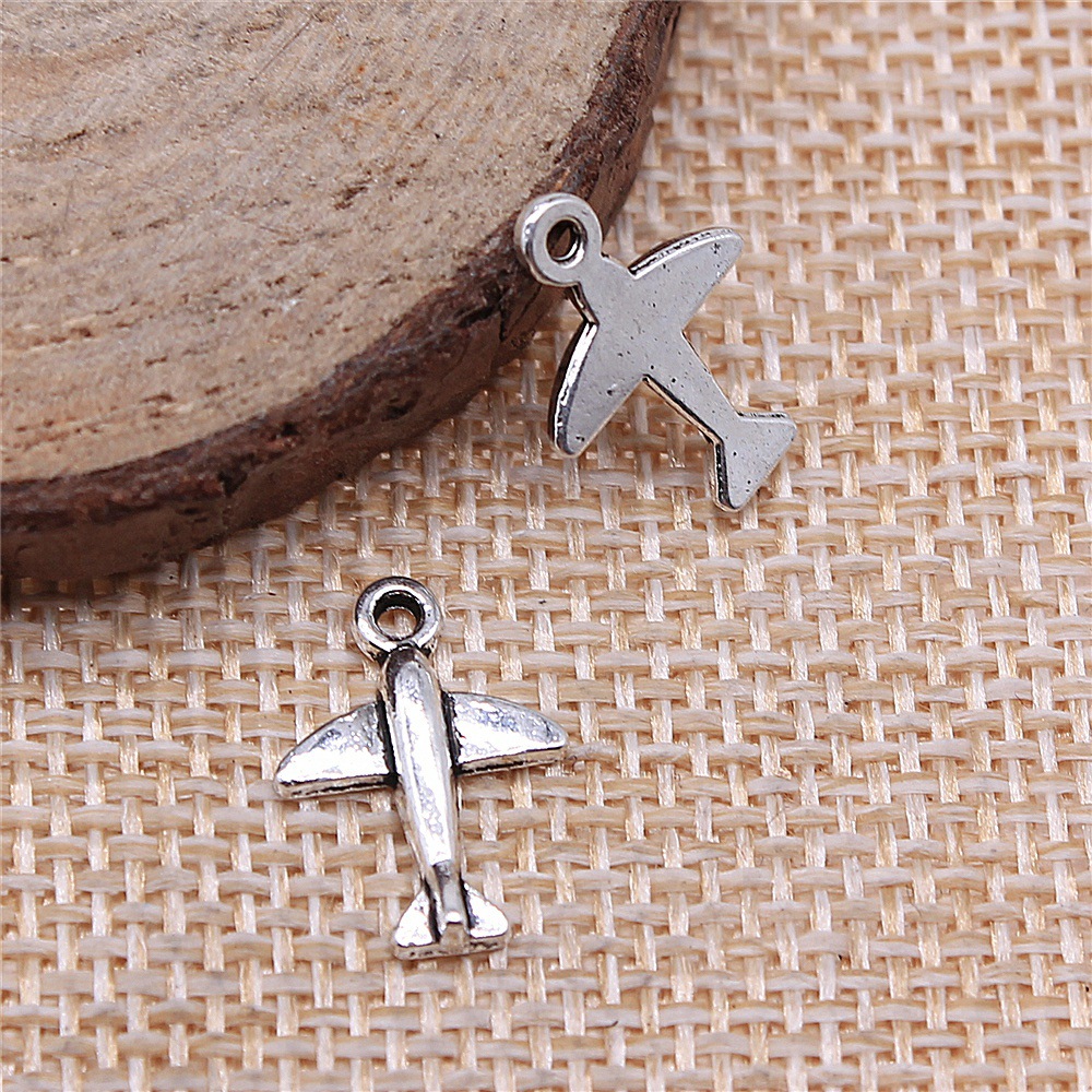 10 個 11x15mm アンティークシルバーカラー航空機チ - Vintage Fashion Stores のレビューと価格