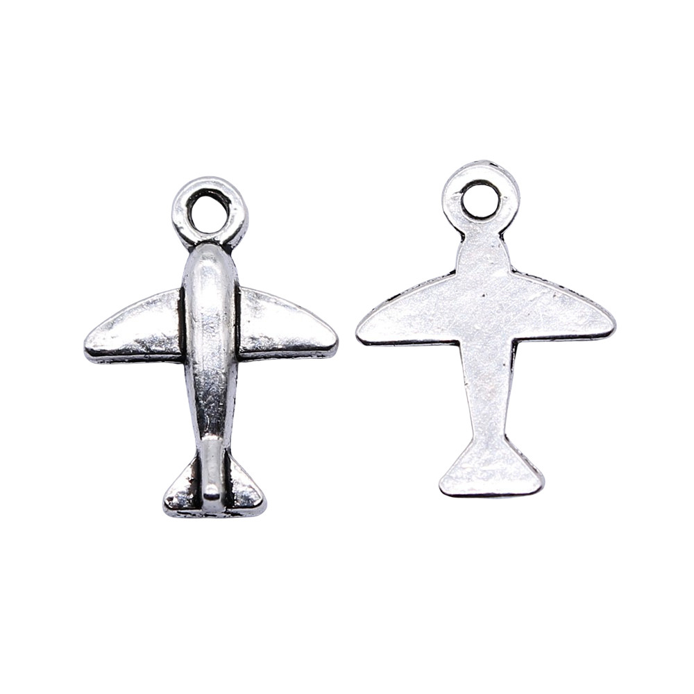 10 個 11x15mm アンティークシルバーカラー航空機チ - Vintage Fashion Stores のレビューと価格