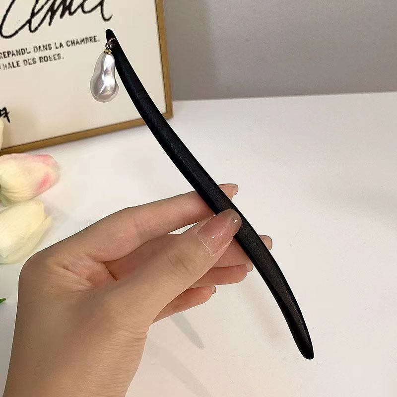 ヴィンテージ中国風の木製花ヘアスティックパールヘアピンジュエ - Vintage Fashion Stores のレビューと価格