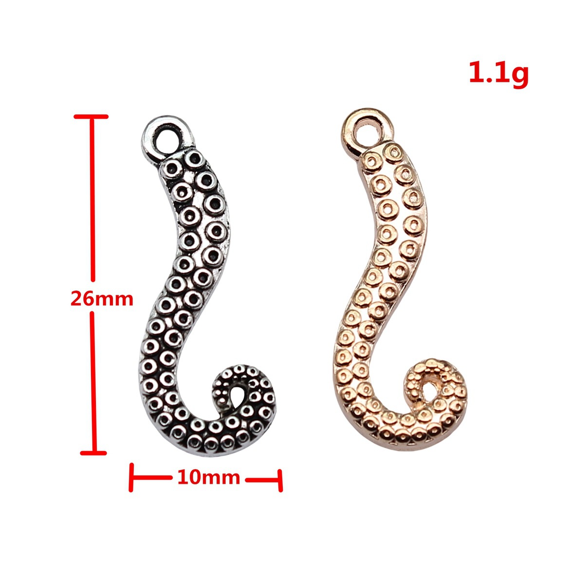 WYSIWYG 20個 26x10mm 4色 タコの足チャー - Vintage Fashion Stores のレビューと価格