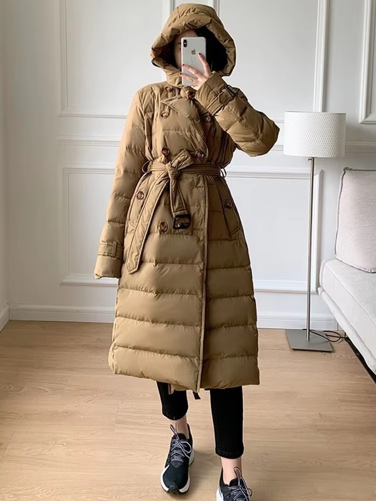 女性用冬用ウィンドブレーカー ロングダウンジャケット ダブル - Vintage Windbreaker Nylon のレビューと価格